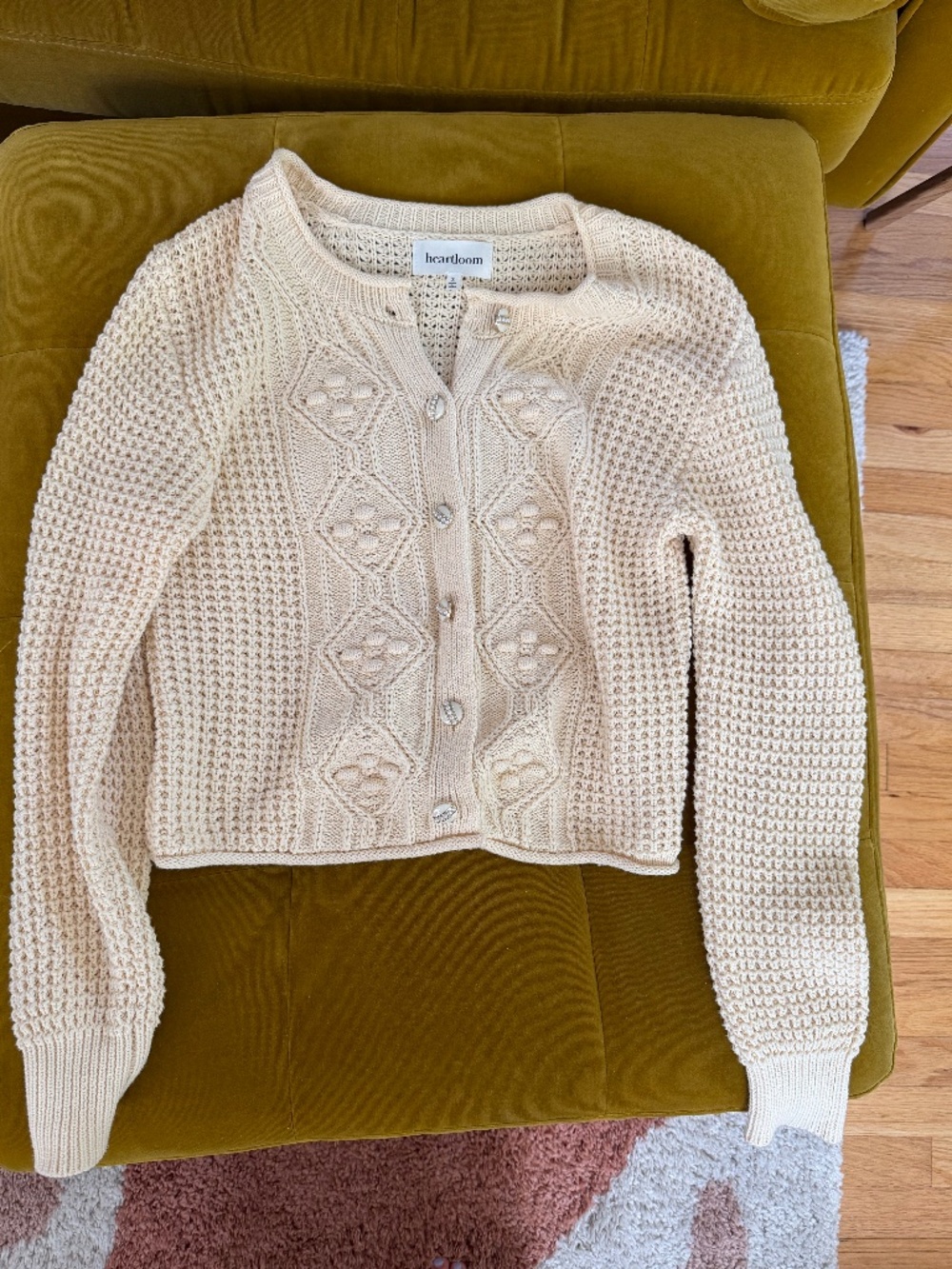 Heartloom Cotton Cream Cardigan NWOT